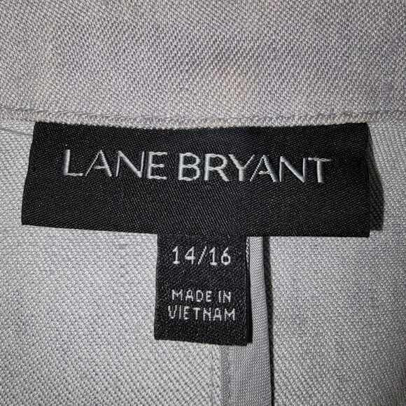 Lane Bryant gray stretch linen rope tie blazer coat jacket 14/16 - Picture 7 of 8